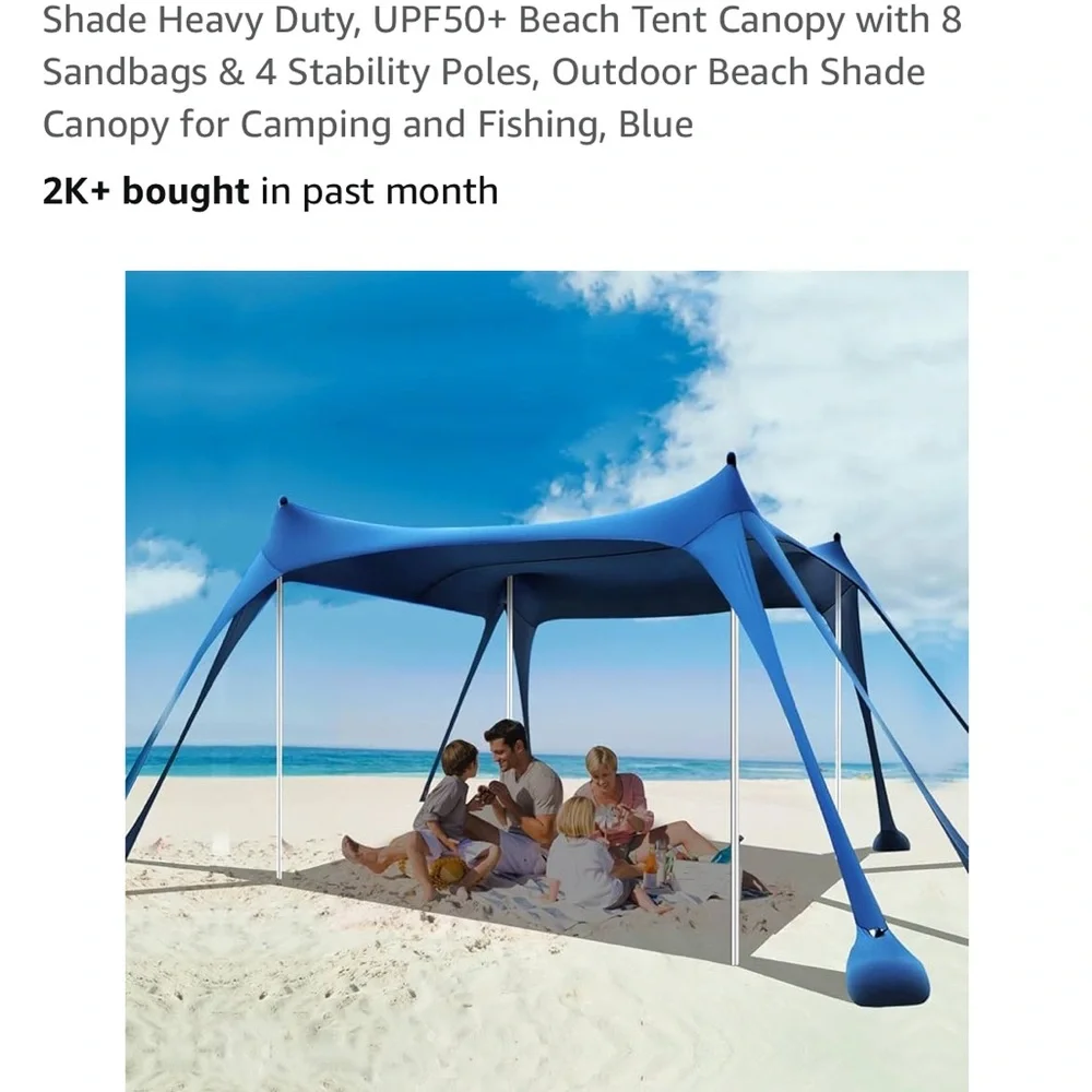 Blue Beach Shade Canopy Tent